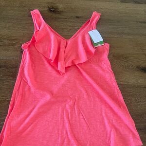Lilly Pulitzer Pink Ruffled Sleeveless Tank Top